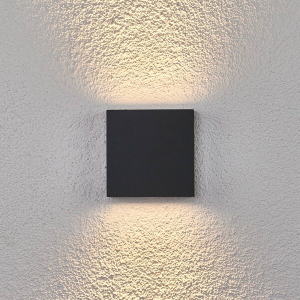 Lucande LED kültéri falilámpa Trixy, antracit, fém, IP54, Fekete, Alumínium, Modern