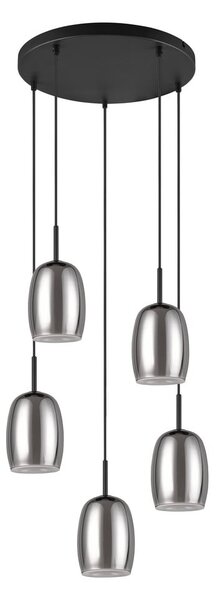 Fekete-ezüstszínű függőlámpa üveg búrával ø 48 cm Barret – Trio Select