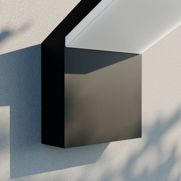 Arcchio LED kültéri fali lámpa Yolena, antracit, alumínium, 21cm, Fekete, Alumínium, Modern