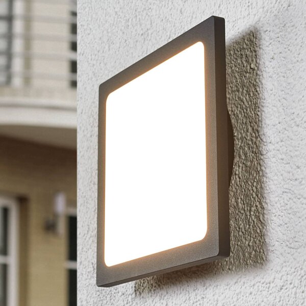 Lucande LED kültéri mennyezeti lámpa Mabella, 23 cm, antracit, Fekete, Alumínium, Modern