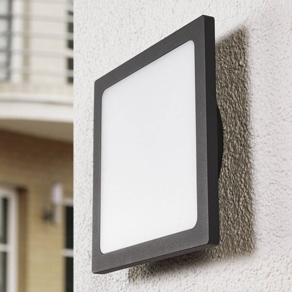 Lucande LED kültéri mennyezeti lámpa Mabella, 23 cm, antracit, Fekete, Alumínium, Modern