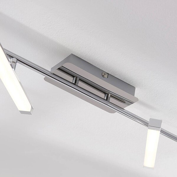 Lindby LED mennyezeti lámpa Pilou, 6 lámpás, dimmelhető, krómozott, dimmelhető, Króm / ezüst, Konyha, fém, Modern
