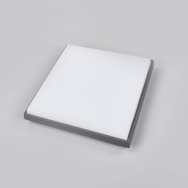 Lucande LED kültéri mennyezeti lámpa Amra, 30 cm, szögletes, antracit, Fekete, Műanyag, Modern