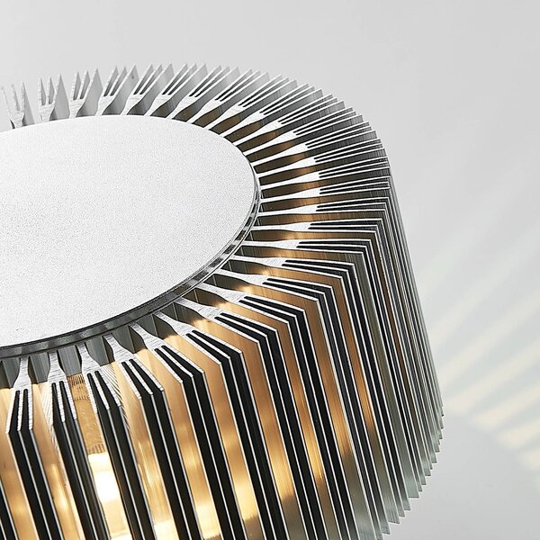 Lucande LED kültéri fali lámpa Keany, fém, Ø 16 cm, IP54, Alu / szürke / cink, Fürdőszoba, Alumínium, Modern