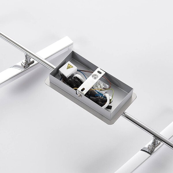 Lindby LED mennyezeti lámpa Pilou, 6 lámpás, dimmelhető, krómozott, dimmelhető, Króm / ezüst, Konyha, fém, Modern