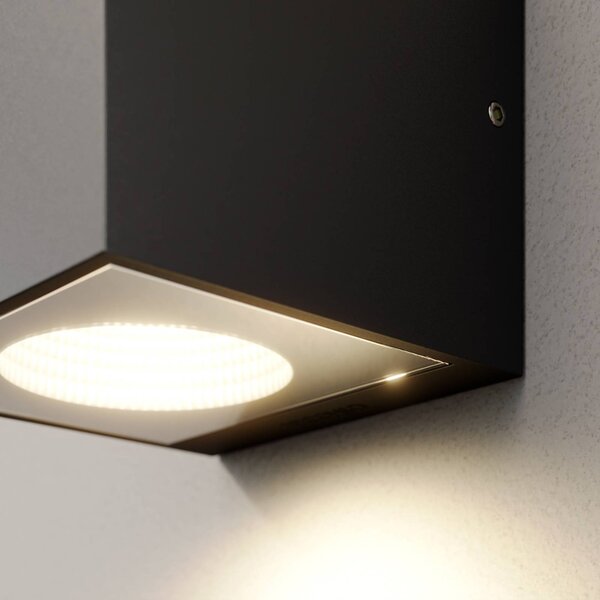Arcchio LED kültéri falilámpa Tassnim, 1 izzó, antracit, IP65, dimmelhető, Fekete, Alumínium, Modern