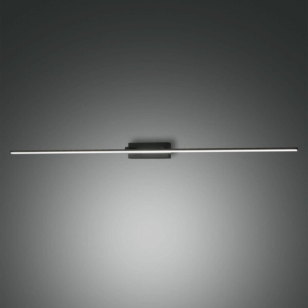 Fabas Luce Nala LED-es tükörvilágítás, fekete, szélesség 110 cm, fém, Fekete, Fürdőszoba, fém, Modern