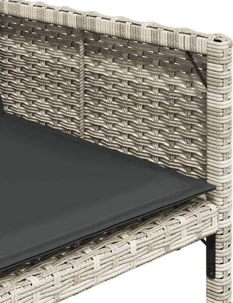 4 db világosszürke polyrattan kerti szék párnával