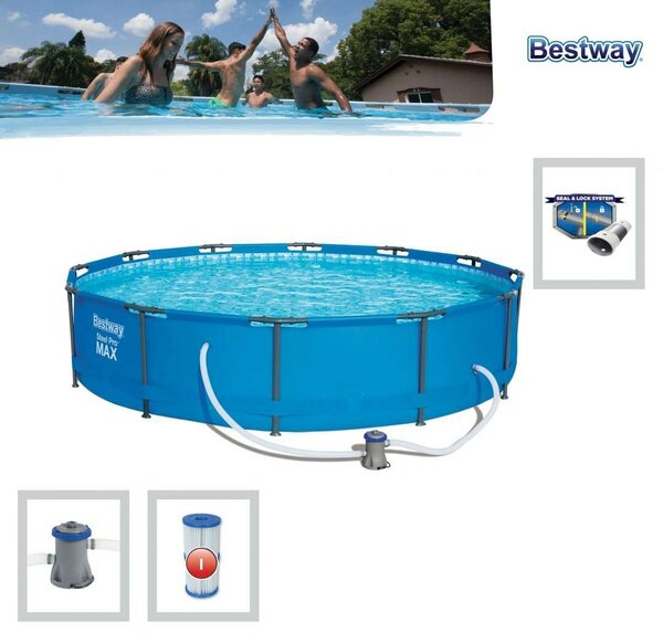 Bestway Bahama 366x76cm Fémvázas medence, vízforgatóval 366x76cm (56416)