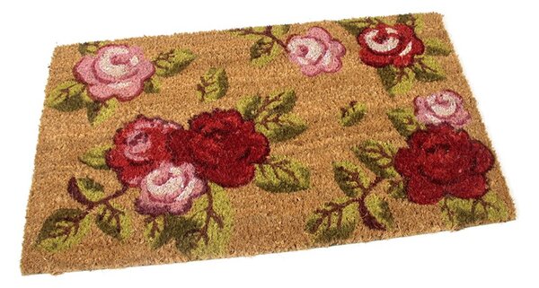 Kókuszos tisztítószőnyeg Roses 35 x 60 x 1,7 cm, barna
