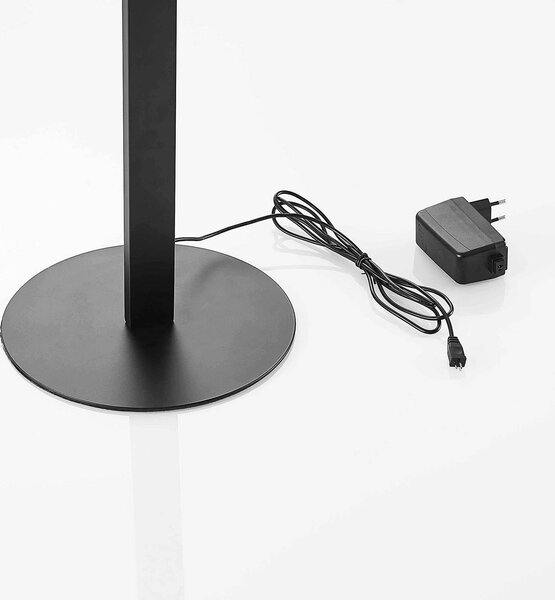 Lindby LED állólámpa Welina, fekete, 150 cm, dimmelhető, dimmelhető, Fekete, Nappali / Étkező, fém, Modern