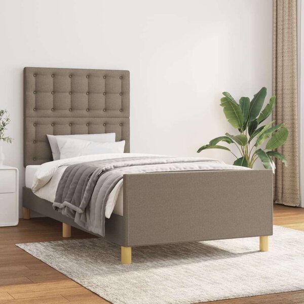 VidaXL tópszínű szövet ágykeret fejtámlával 90x190 cm
