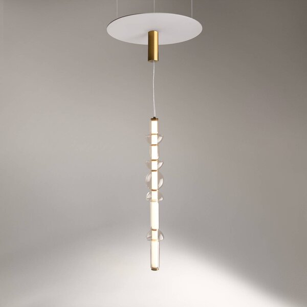 Maytoni Cosmo LED-es függőlámpa, sárgaréz, hossza 98 cm, üveg, Sárgaréz / arany, Nappali / Étkező, fém, Modern