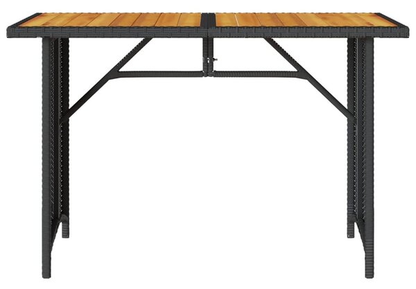 Fekete polyrattan falapos kerti asztal 110 x 68 x 70 cm