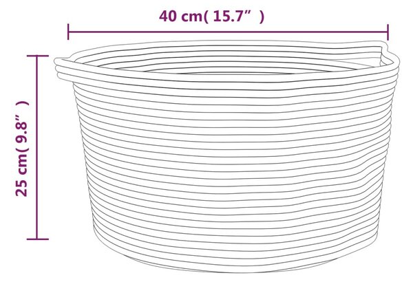 Bézs és fehér pamut tárolókosár Ø40 x 25 cm