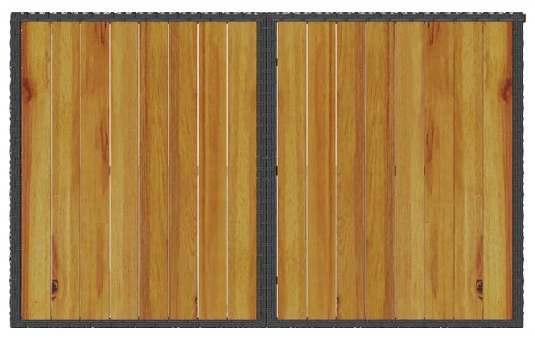 Fekete polyrattan falapos kerti asztal 110 x 68 x 70 cm