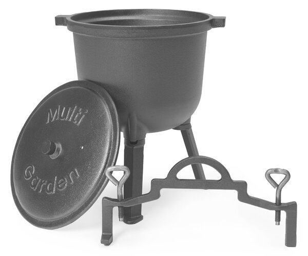 Kociołek żeliwny stojący 8l garnek myśliwski ognisko grill multigarden