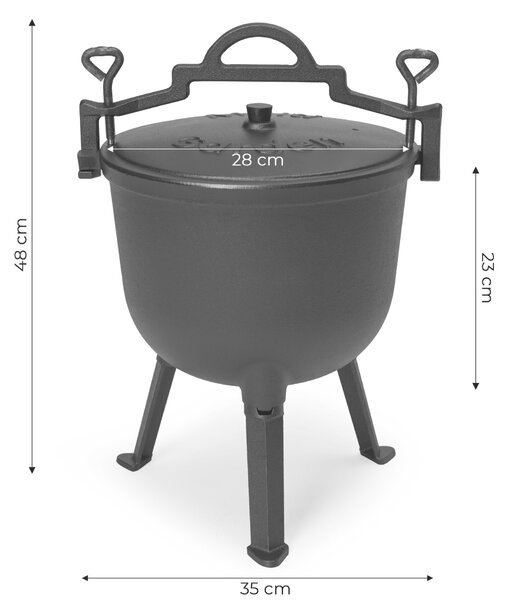 Kociołek żeliwny stojący 10l garnek myśliwski ognisko grill multigarden