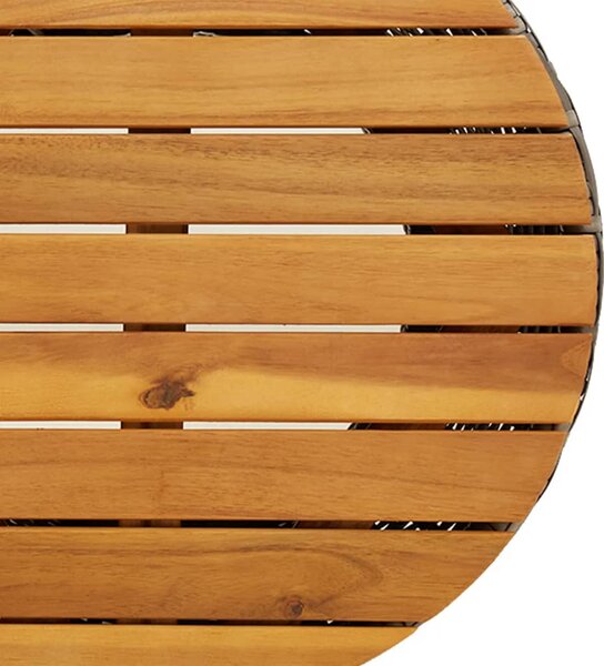 Szürke polyrattan kerti dob alakú kisasztal