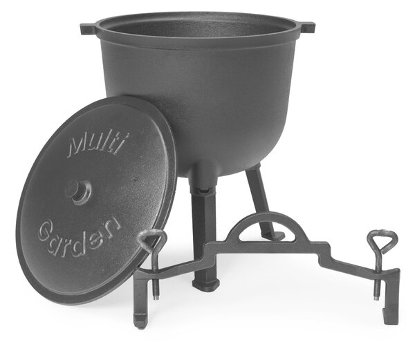 Kociołek żeliwny stojący 10l garnek myśliwski ognisko grill multigarden
