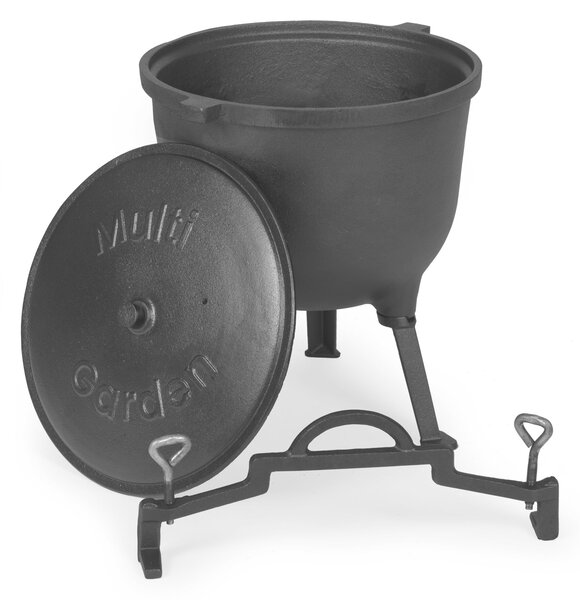 Kociołek żeliwny stojący 15l garnek myśliwski ognisko grill multigarden