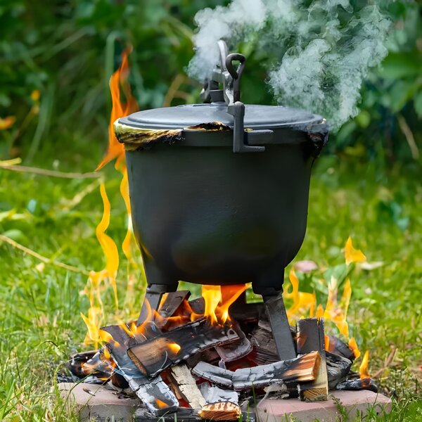 Kociołek żeliwny stojący 5l garnek myśliwski ognisko grill multigarden