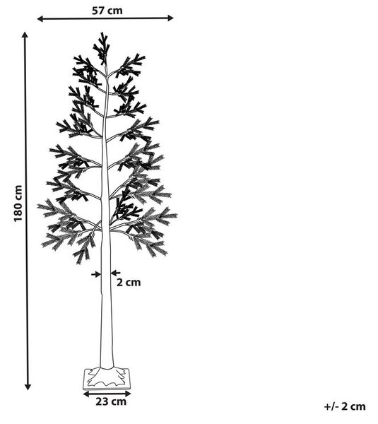 Kültéri dekoráció LED ALBIONI Fa 180 cm Fehér