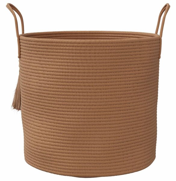 Barna pamut tárolókosár Ø40 x 35 cm