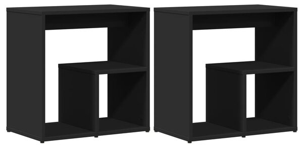 2 db fekete szerelt fa kisasztal 50 x 30 x 50 cm