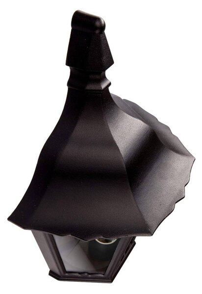 Lindby kültéri fali lámpa Lieva, magasság 44 cm, fekete, üveg, Fekete, Alumínium, Antik