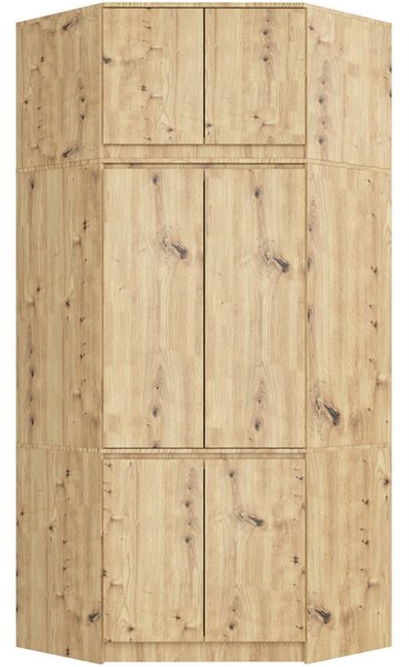 S100 sarok ruhásszekrény felépítménnyel – artisan tölgy