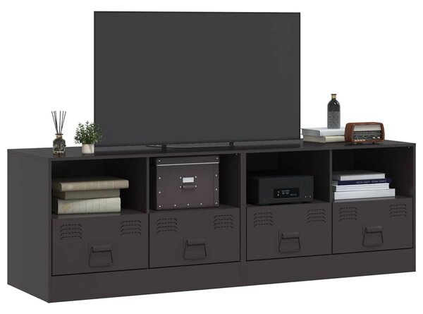 2 db fekete acél TV-szekrény 67 x 39 x 44 cm