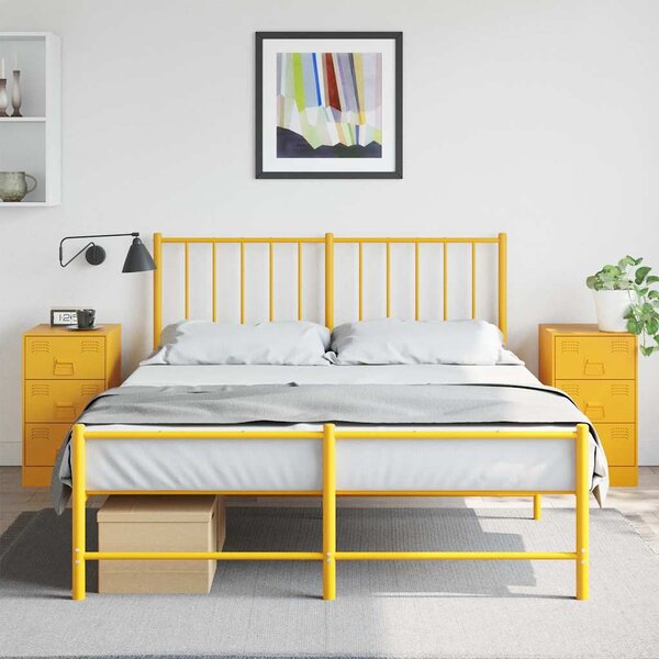 2 db mustársárga acél éjjeliszekrény 34,5 x 39 x 62 cm