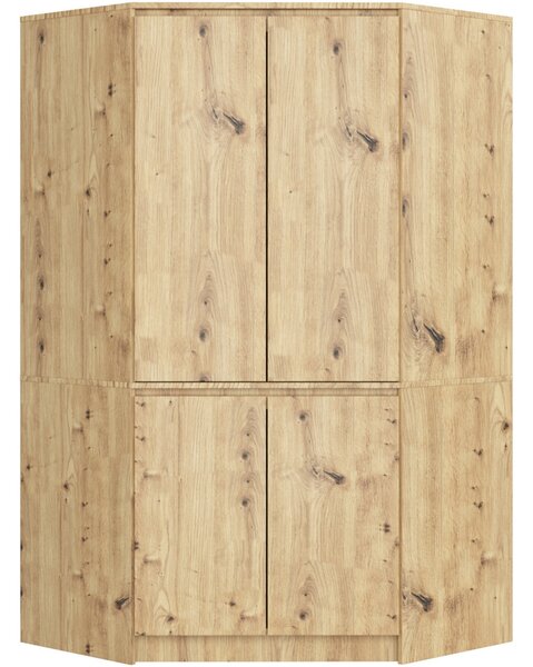 S100 4D CLP sarok ruhásszekrény – artisan tölgy