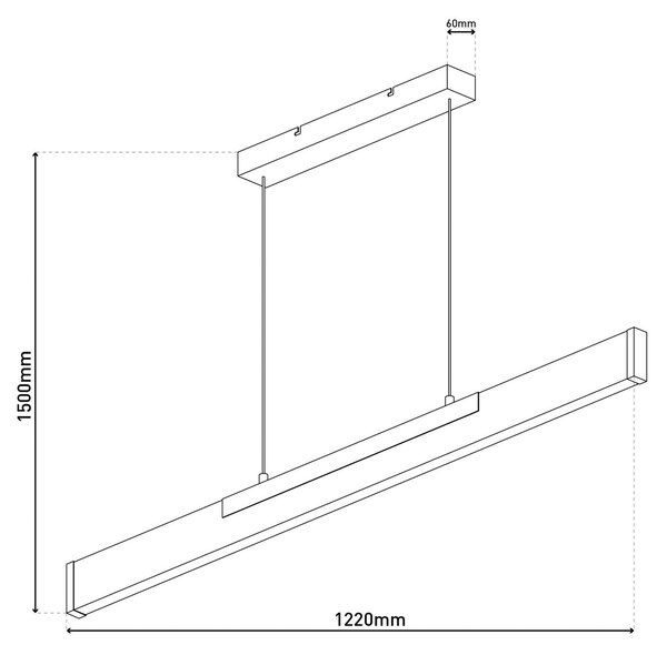 Näve Wilma LED-es függőlámpa, fa, hossza 122 cm, fényerőszabályzóval, dimmelhető, Világos fa, Nappali / Étkező, Fa, Modern