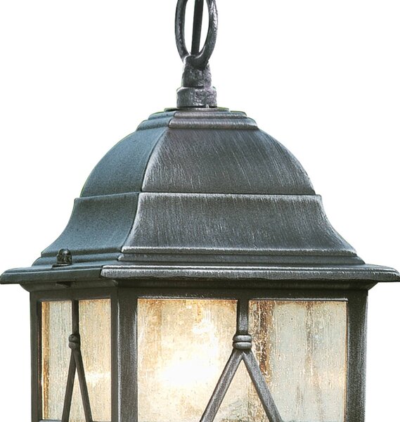 Searchlight Kültéri függőlámpa Genova ólomüveggel, Alu / szürke / cink, Alumínium