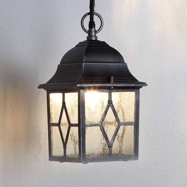 Searchlight Kültéri függőlámpa Genova ólomüveggel, Alu / szürke / cink, Alumínium