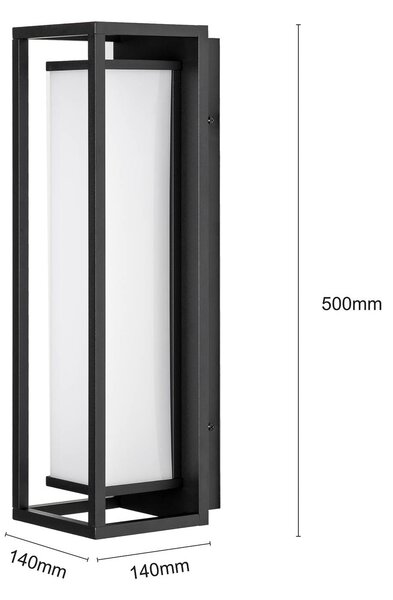 Lucande Banetti LED kültéri fali lámpa, 50 cm, Fekete, Alumínium, Modern