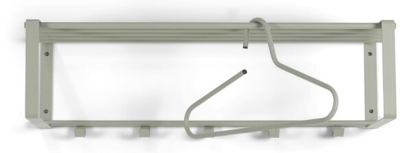 Szürkészöld fém fali fogas polccal 70 cm Rex – Spinder Design