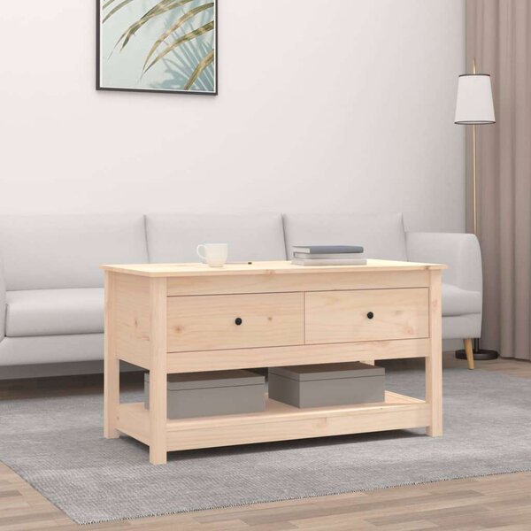 Fenyőfa Dohányzóasztal - 2 Fiókos - 102x49x55 cm