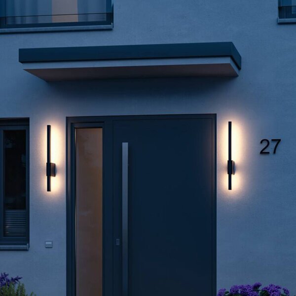 Paulmann Stan LED kültéri fali lámpa 60 cm, Fekete, Alumínium, Modern