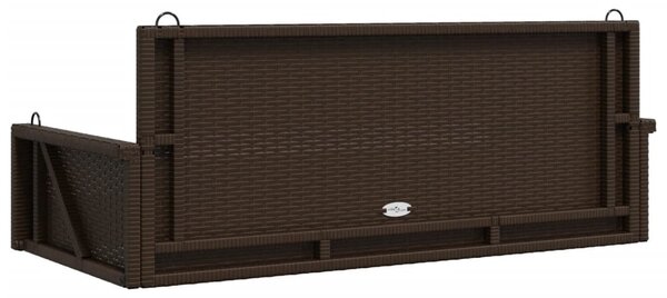 Barna polyrattan hintapad 119 x 56 x 48 cm