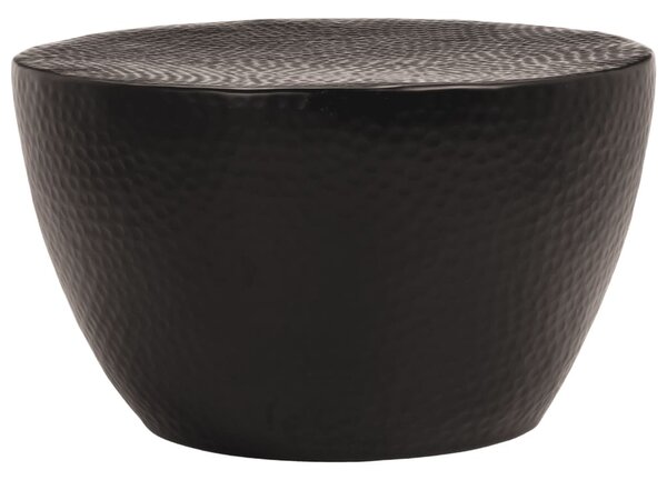 Fekete kalapált alumínium dohányzóasztal Ø 50 x 30 cm