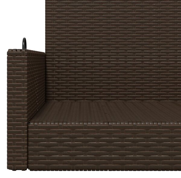 Barna polyrattan hintapad 119 x 56 x 48 cm
