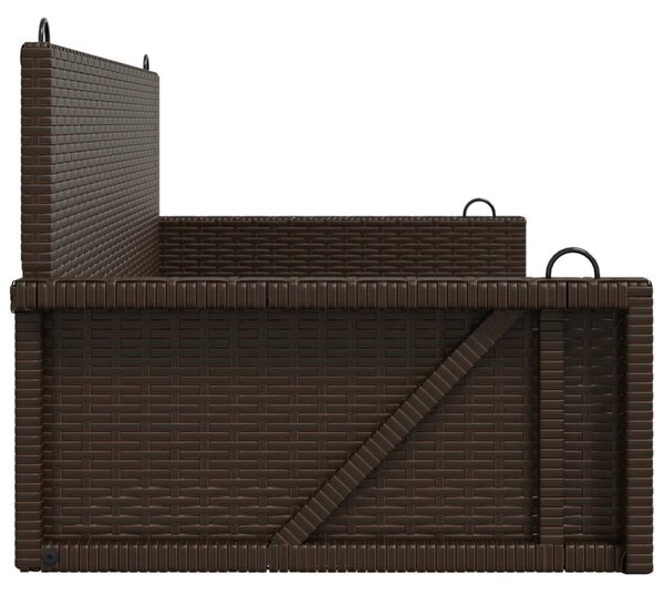 Barna polyrattan hintapad 119 x 56 x 48 cm