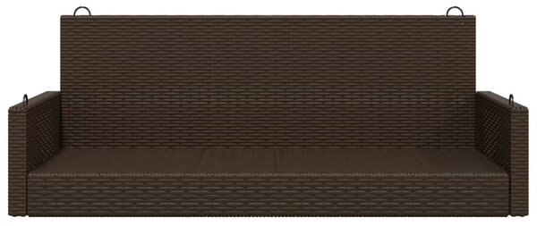 Barna polyrattan hintapad 119 x 56 x 48 cm