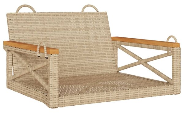 Bézs polyrattan hintapad 63 x 62 x 40 cm