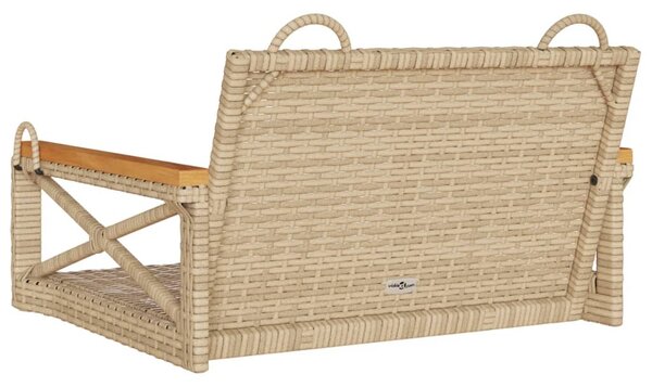 Bézs polyrattan hintapad 63 x 62 x 40 cm