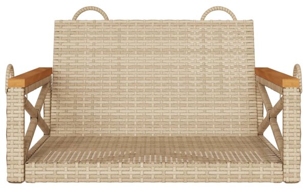 Bézs polyrattan hintapad 63 x 62 x 40 cm