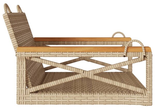 Bézs polyrattan hintapad 63 x 62 x 40 cm